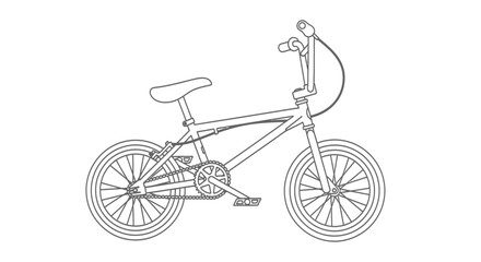 Obraz premium Minimalist line art of a bmx freestyle stunt bike