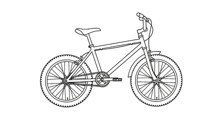 Obraz premium Mountain bike outline for coloring or technical design