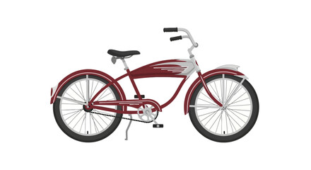 Fototapeta premium Classic vintage cruiser bicycle in maroon and silver