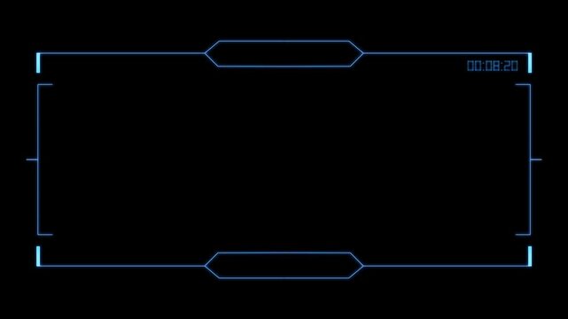 Futuristic glitchy HUD . Cyberpunk style distorted HUD screen alpha. Tech user interface hologram glitch screen for game, movie, sci-fi, drone footage, VR. 4k motion Video animated