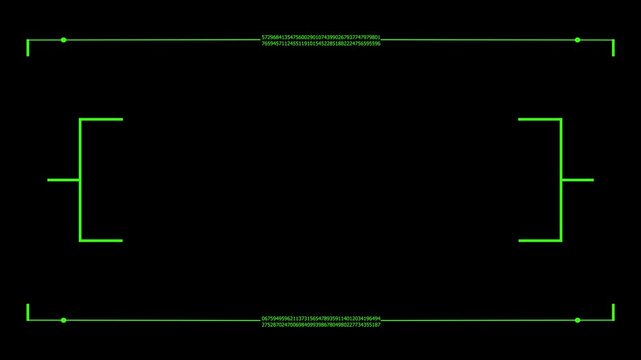 Futuristic glitchy HUD . Cyberpunk style distorted HUD screen alpha. Tech user interface hologram glitch screen for game, movie, sci-fi, drone footage, VR. 4k motion Video animated