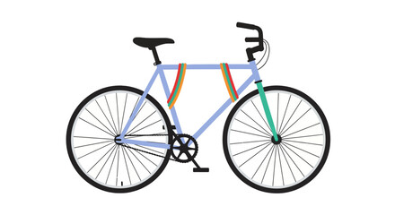 Obraz premium Colorful urban commuter bicycle with purple frame and green fork