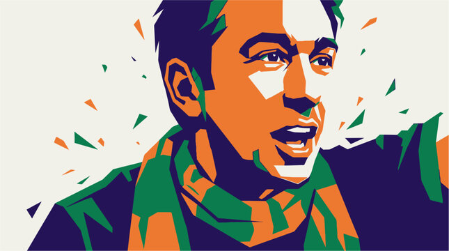 Man wearing scarf smiling outside.