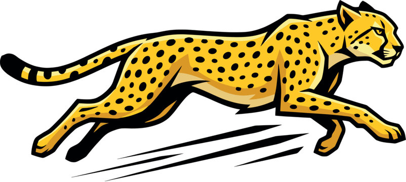 running yellow cheetah speed illustration vector