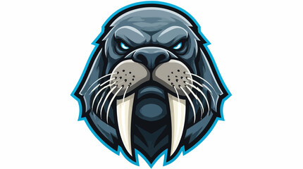 Fierce Walrus Head Mascot Illustration. © Charessa
