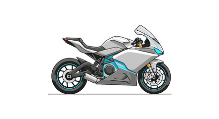 Obraz premium High performance modern superbike with blue accents