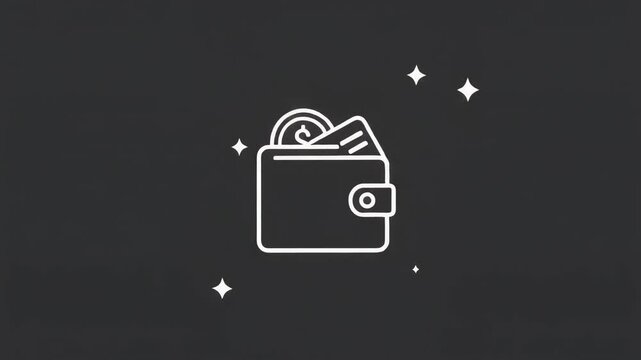 Digital Wallet Icon Animation on White Background
