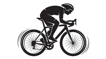 Fototapeta premium Professional Road Bike Cyclist Silhouette Racing in Fast Motion for Sports Competition and Fitness