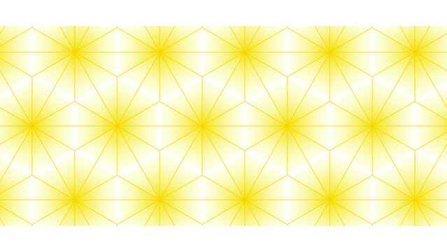 Asanoha Japanese Hemp Leaf Pattern Seamless Gold Yellow Gradient Background