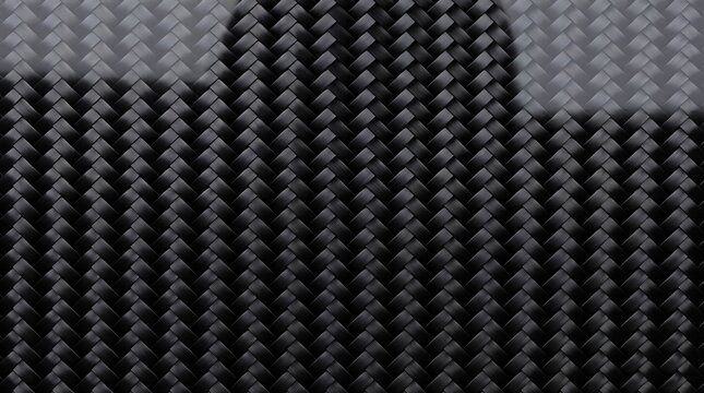 Black Carbon Fiber Weave Texture Background with Premium Composite Material Pattern