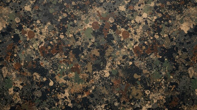 Seamless dark camouflage background with an abstract splotched design.