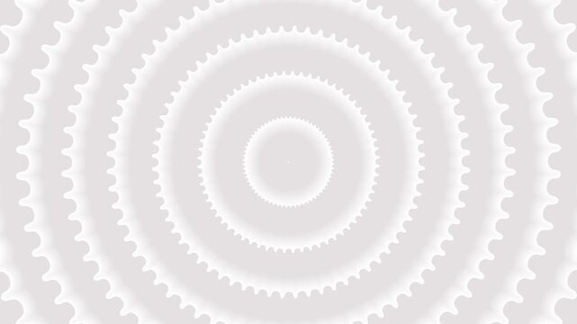 Concentric circular geometric pattern with a subtle gradient of light gray and white creating a textured ripple effect radiating from the center outwards with a soft luminous glow and delicate