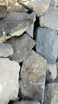 Heap of crushed stones and gravel for construction material.