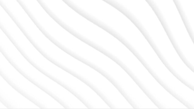 Abstract background with flowing parallel wavy white lines creating a smooth, undulating texture with subtle shading and highlights suggesting a gentle, organic, and clean visual flow