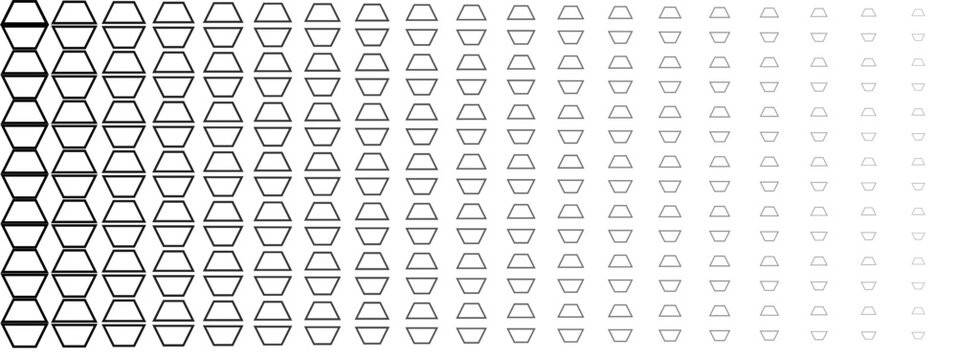 Repeating trapezoid pattern design, Vector background with geometric shapes, Abstract grid of uniform trapezoids, Modern graphic design element with gradient
