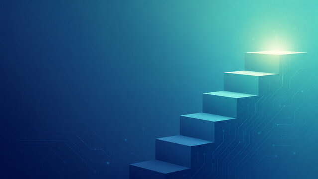 Stairway to Light Business Success Concept