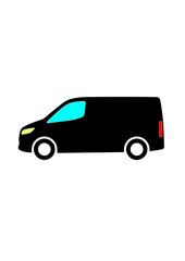 Fototapeta premium Electric delivery van silhouette