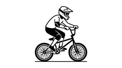 Obraz premium BMX Rider on Bicycle, Action Sports Silhouette, Extreme Cycling