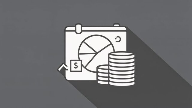 Investment Portfolio Icon Animation on White Background