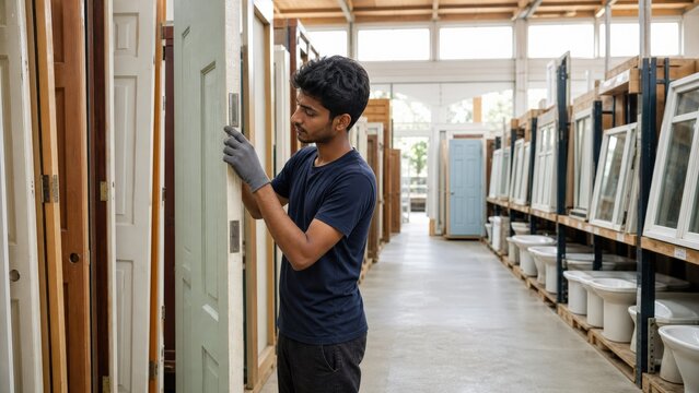 Construction Material Reuse Warehouse Door Hinge Inspection