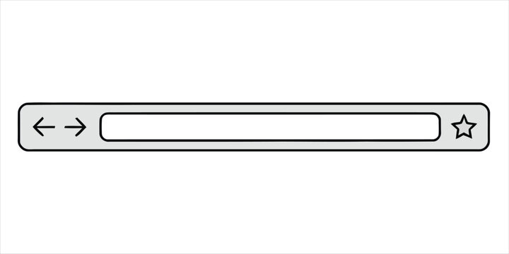 Web browser address bar vector illustration with navigation arrows and bookmark star icon.