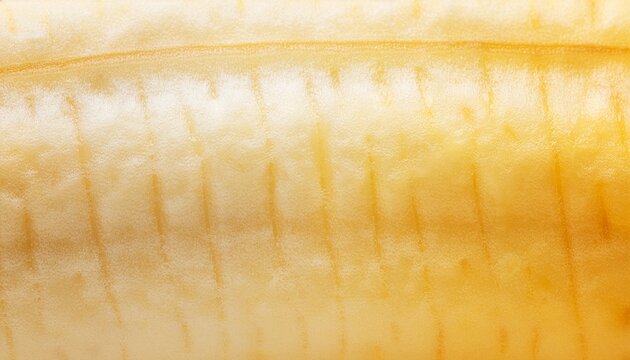 Close-up macro of banana flesh texture with soft fibers and natural gradient.