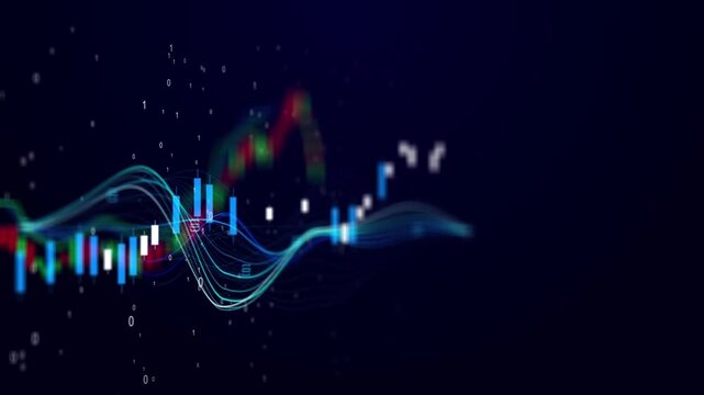 technical financial graph on technology abstract background.