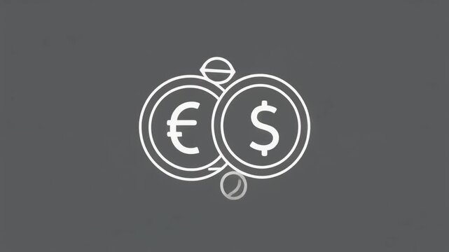 Currency Exchange Finance Icon Loop Animation