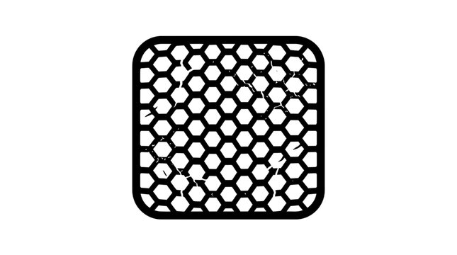 Hexagonal Grid Texture Icon with Grunge Effect
