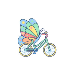 Fototapeta premium Whimsical Butterfly Bicycle with Colorful Wings, Retro Style
