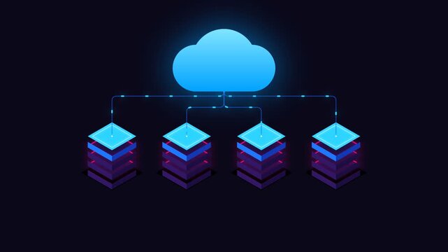 Isometric cloud computing network architecture with data servers connection