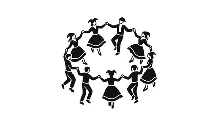 Obraz premium People Dancing Circle Icon