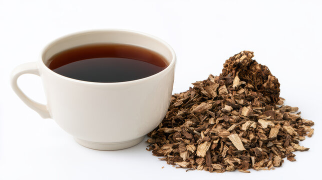 transparent dandelion root tea dark earthy brew