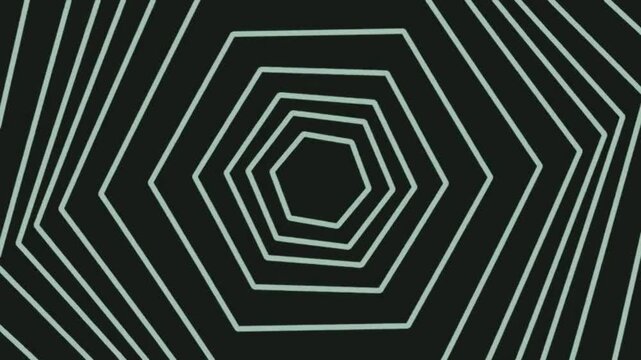 Geometric Pattern Visuals Converging Inward Across Multi Layered Hexagonal Rings