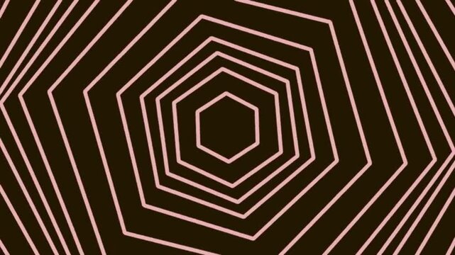 Geometric Spiral Pattern Visualizing Concentric Polygons in Soft Pink Lines