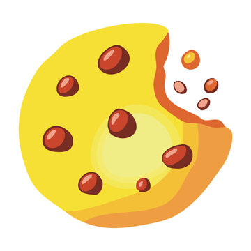 Bitten Cookie Icon Illustration