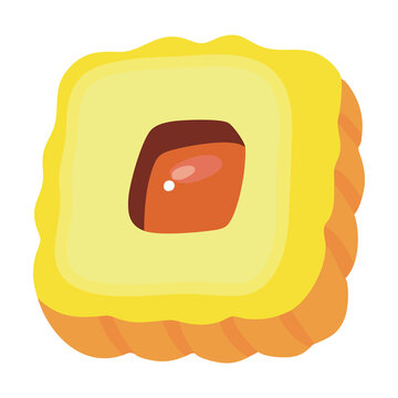 Jam Filled Cookie Icon Illustration
