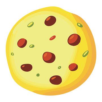 Round Chocolate Cookie Icon Illustration
