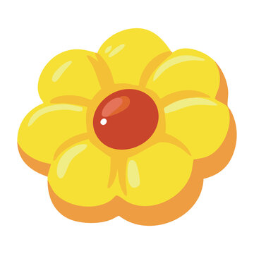 Flower Cookie Icon Illustration