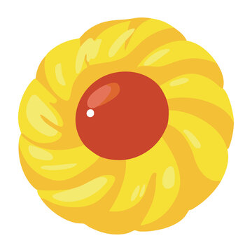Swirl Flower Cookie Icon Illustration