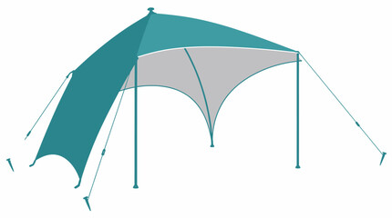 Teal beach tent sun shade. © Noemi