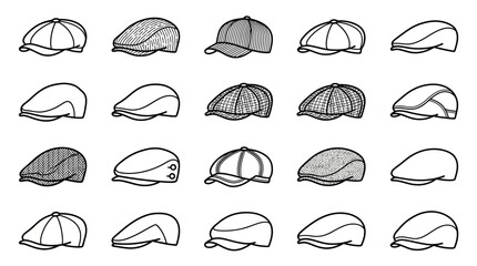 Fototapeta premium Variety of Different Baseball Caps.