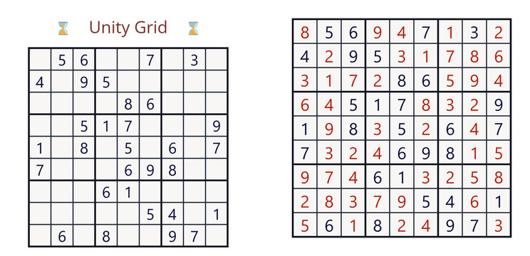 Sudoku puzzle grids for brain exercise and strategy