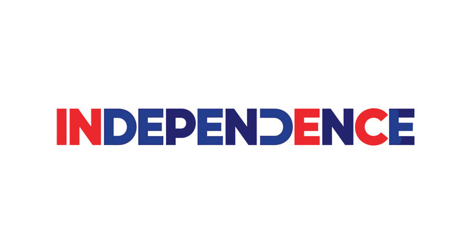 Independence Day Patriotic Text Logo.