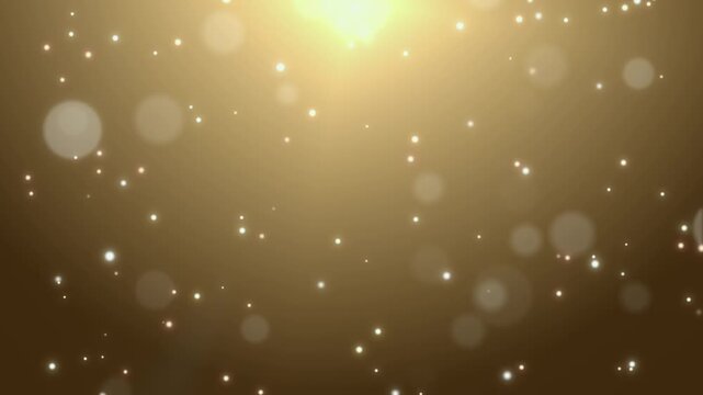 ブロンズ背景をゴールドとホワイトのキラキラ光るパーティクルが降るループ背景素材 ｜ Gold and white glittering particles slowly falling on bronze background seamless loop
