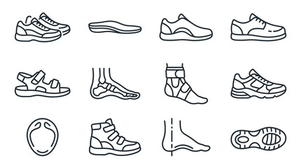 Obraz premium Collection of various athletic shoe designs.