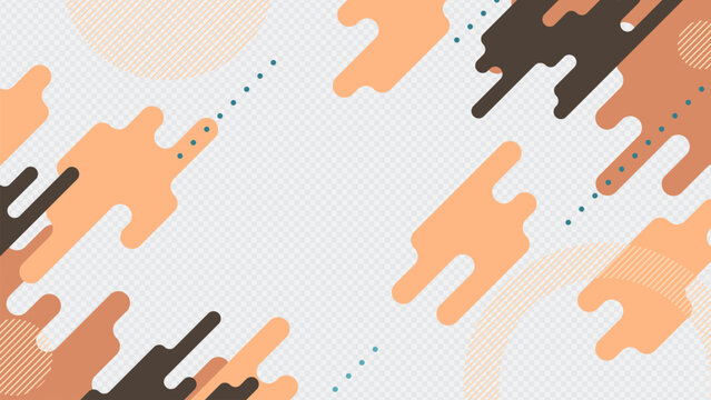 Abstract Flat Geometric Background with Rounded Shapes in Earthy Tones