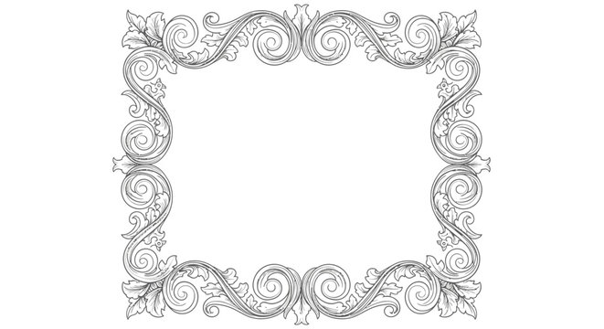 Intricate Ornate Square Frame Border Design.