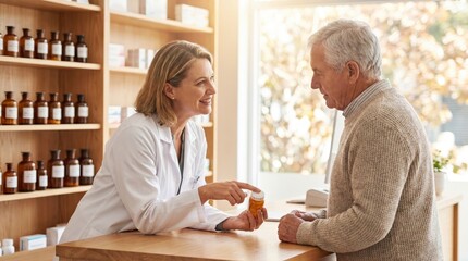 Pharmacist Assists Senior Citizen on Senior Citizen Day