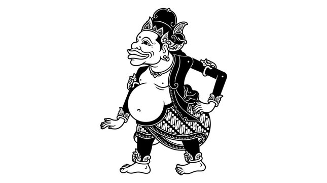 Indonesian Wayang Kulit Character, Shadow Puppet Art, Traditional Asian Culture